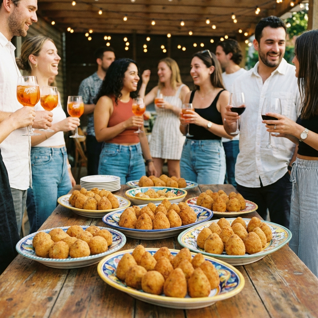 Arancini siciliens dorés