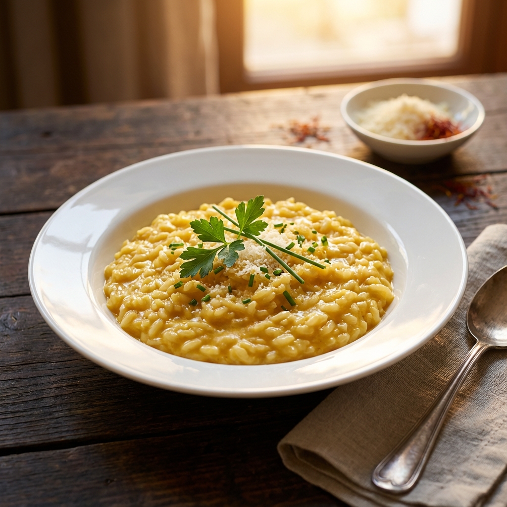 Risotto crémeux au safran