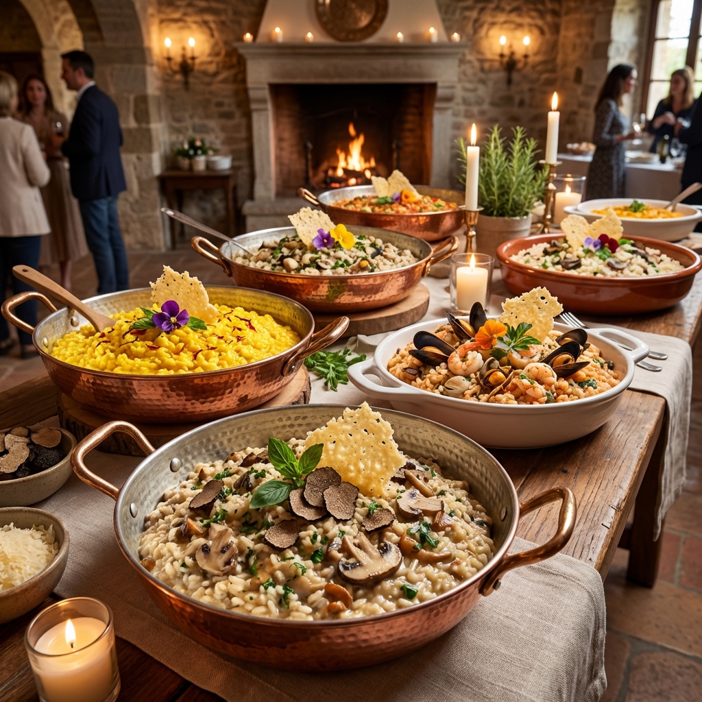 Risotto crémeux au safran en buffet